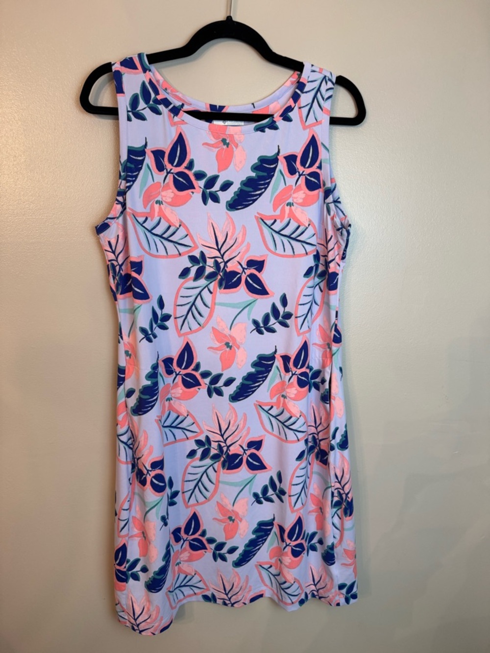 Columbia Sleeveless Floral Shift Dress - Pink & Navy Large